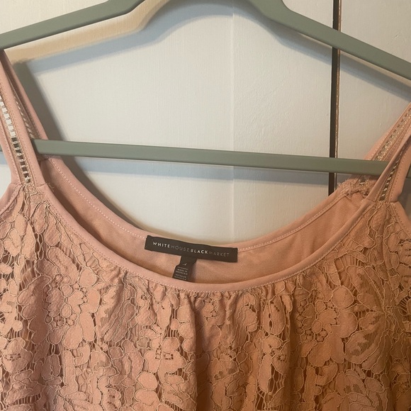 Bundle 2 White House Black Market Pink Lace Cold Shoulder Top & Lacy design. - Picture 9 of 14